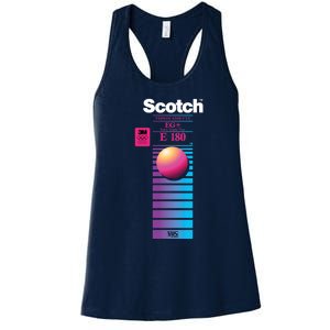 Vaporwave Vhs Scotch E180 Eg+ Women's Racerback Tank