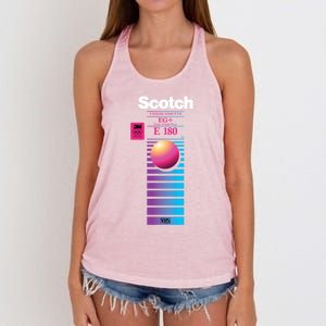 Vaporwave Vhs Scotch E180 Eg+ Women's Knotted Racerback Tank