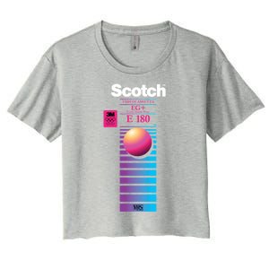 Vaporwave Vhs Scotch E180 Eg+ Women's Crop Top Tee