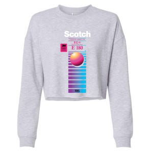 Vaporwave Vhs Scotch E180 Eg+ Cropped Pullover Crew