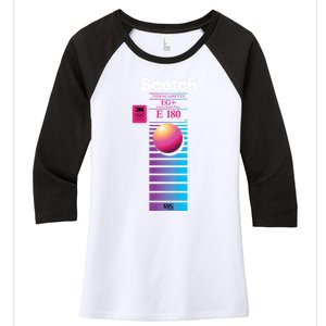 Vaporwave Vhs Scotch E180 Eg+ Women's Tri-Blend 3/4-Sleeve Raglan Shirt