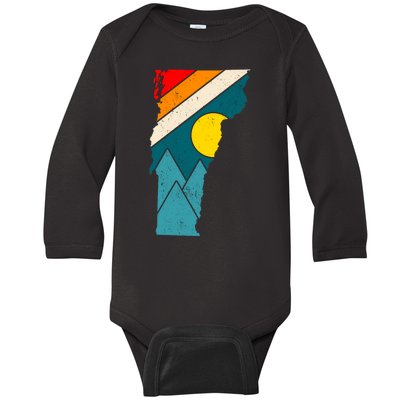 Vintage Vermont Sunset Baby Long Sleeve Bodysuit