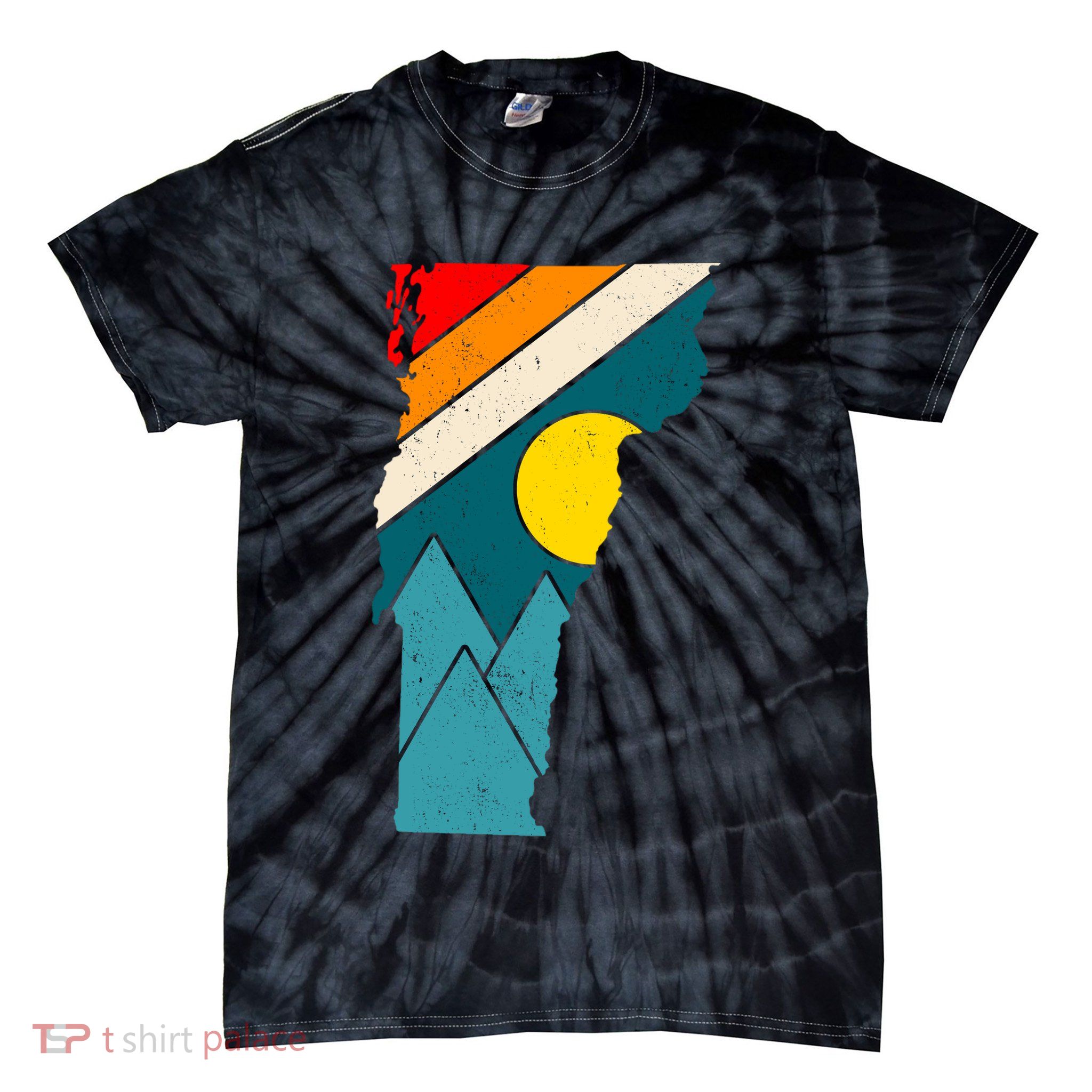 Vintage Vermont Sunset Tie-Dye T-Shirt