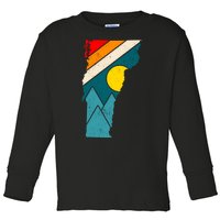 Vintage Vermont Sunset Toddler Long Sleeve Shirt