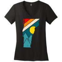 Vintage Vermont Sunset Women's V-Neck T-Shirt