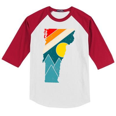 Vintage Vermont Sunset Kids Colorblock Raglan Jersey