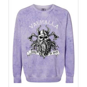 Viking Valhalla Sons Of Odin Norse Nordish Thor Mythology Colorblast Crewneck Sweatshirt