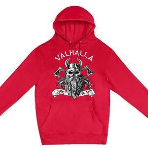 Viking Valhalla Sons Of Odin Norse Nordish Thor Mythology Premium Pullover Hoodie