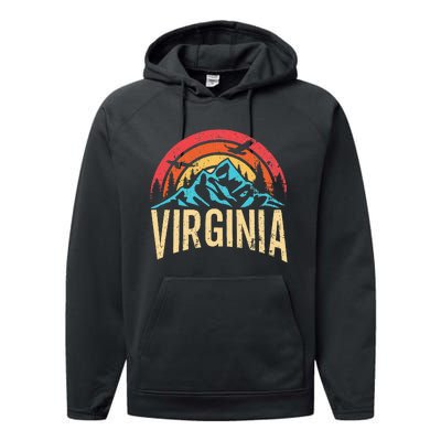 Virginia Virginia State Retro Virginia Performance Fleece Hoodie