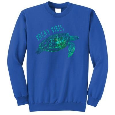 Vacay Vibes Sea Blue Tribal Turtle Funny Gift Sweatshirt