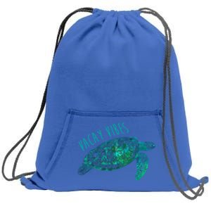 Vacay Vibes Sea Blue Tribal Turtle Funny Gift Sweatshirt Cinch Pack Bag