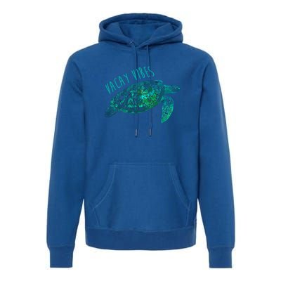 Vacay Vibes Sea Blue Tribal Turtle Funny Gift Premium Hoodie