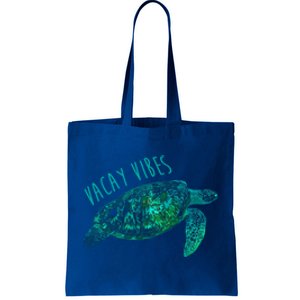 Vacay Vibes Sea Blue Tribal Turtle Funny Gift Tote Bag