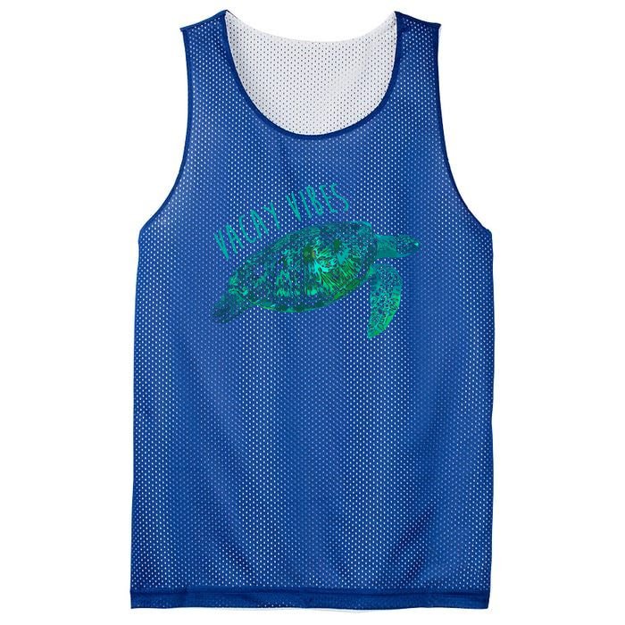 Vacay Vibes Sea Blue Tribal Turtle Funny Gift Mesh Reversible Basketball Jersey Tank