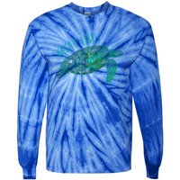 Vacay Vibes Sea Blue Tribal Turtle Funny Gift Tie-Dye Long Sleeve Shirt