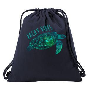 Vacay Vibes Sea Blue Tribal Turtle Funny Gift Drawstring Bag