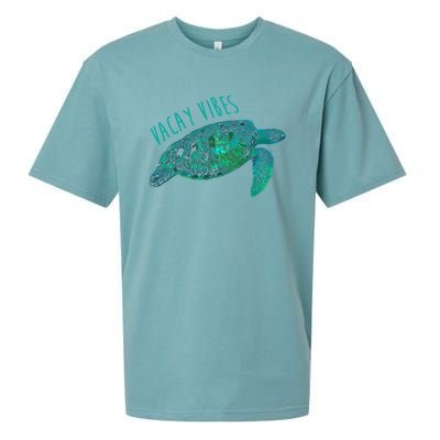 Vacay Vibes Sea Blue Tribal Turtle Funny Gift Sueded Cloud Jersey T-Shirt