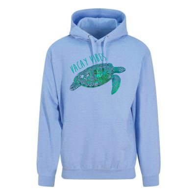 Vacay Vibes Sea Blue Tribal Turtle Funny Gift Unisex Surf Hoodie