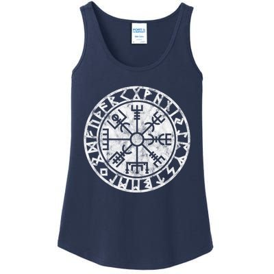 Vintage Vegvisir Symbol Futhark Runes Viking Compass Norse Protection Ladies Essential Tank