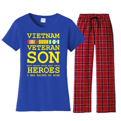 Vietnam Veteran Son Gift For Veterans Day Gift Women's Flannel Pajama Set