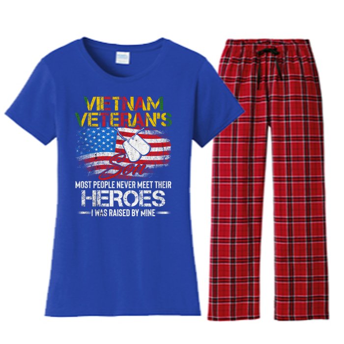 Vietnam Veterans Son Vietnam Vet Gift Women's Flannel Pajama Set