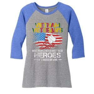 Vietnam Veterans Son Vietnam Vet Gift Women's Tri-Blend 3/4-Sleeve Raglan Shirt