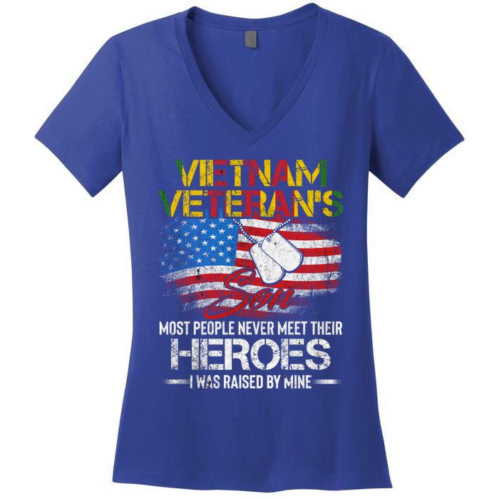 Vietnam Veterans Son Vietnam Vet Gift Women's V-Neck T-Shirt