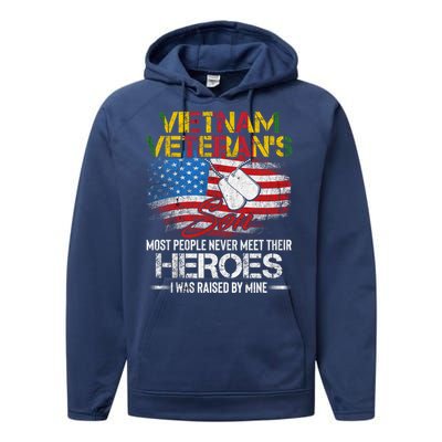 Vietnam Veterans Son Vietnam Vet Gift Performance Fleece Hoodie