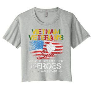 Vietnam Veterans Son Vietnam Vet Gift Women's Crop Top Tee