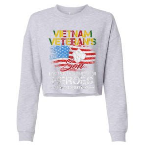 Vietnam Veterans Son Vietnam Vet Gift Cropped Pullover Crew