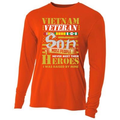 Vietnam Veterans Son Vietnam Vet Gift Cooling Performance Long Sleeve Crew