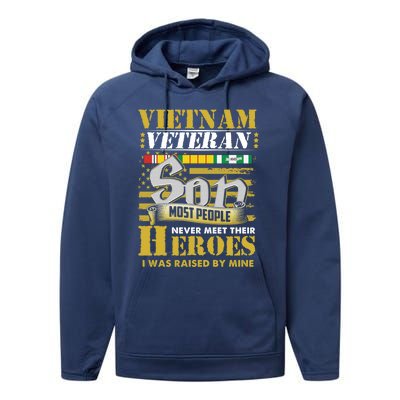 Vietnam Veterans Son Vietnam Vet Gift Performance Fleece Hoodie