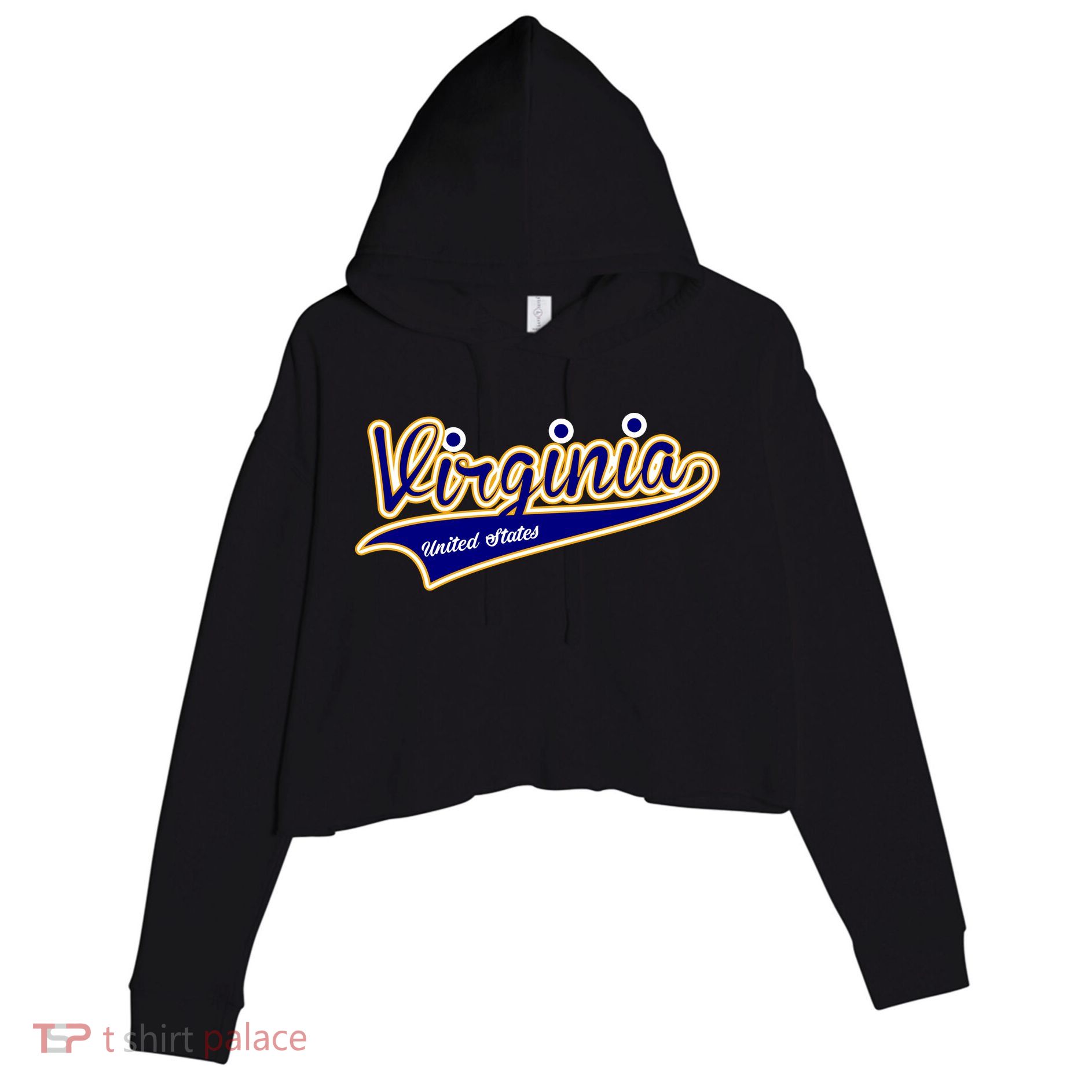 Virginia Varsity Style Crop Fleece Hoodie