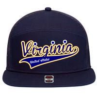 Virginia Varsity Style 7 Panel Mesh Trucker Snapback Hat