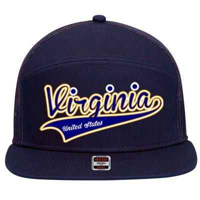 Virginia Varsity Style 7 Panel Mesh Trucker Snapback Hat