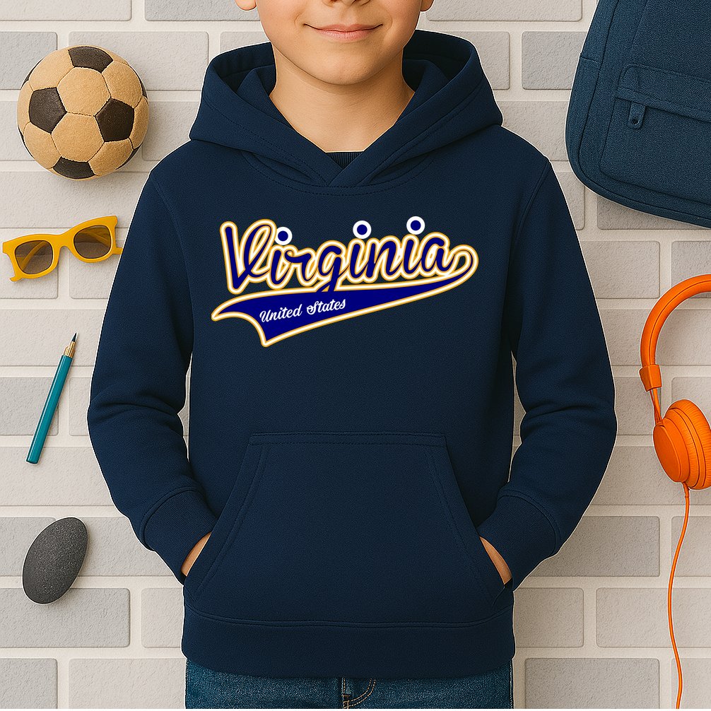 Virginia Varsity Style Kids Hoodie
