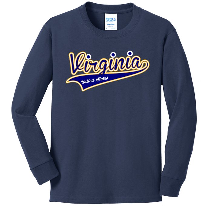 Virginia Varsity Style Kids Long Sleeve Shirt