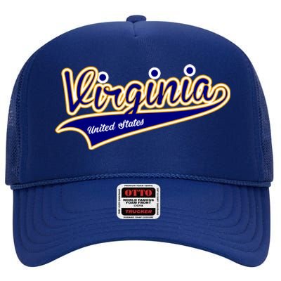 Virginia Varsity Style High Crown Mesh Back Trucker Hat