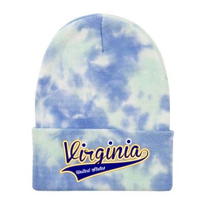 Virginia Varsity Style Tie Dye 12in Knit Beanie