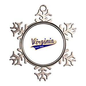 Virginia Varsity Style Metallic Star Ornament