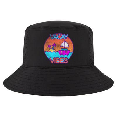 Vintage Vacay Summer Beach Palms Cruise Vacation Vibes Tee Great Gift Cool Comfort Performance Bucket Hat