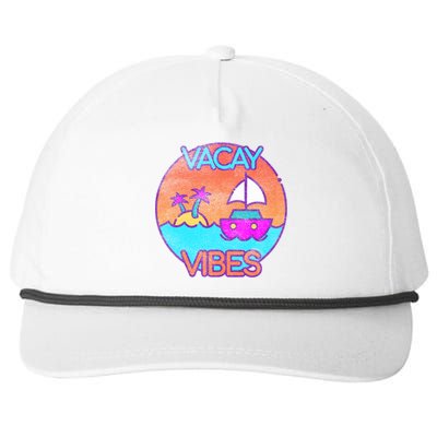 Vintage Vacay Summer Beach Palms Cruise Vacation Vibes Tee Great Gift Snapback Five-Panel Rope Hat