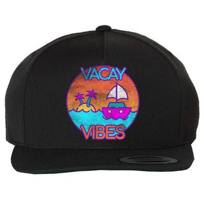 Vintage Vacay Summer Beach Palms Cruise Vacation Vibes Tee Great Gift Wool Snapback Cap