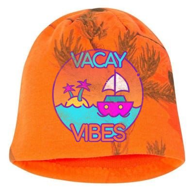 Vintage Vacay Summer Beach Palms Cruise Vacation Vibes Tee Great Gift Kati - Camo Knit Beanie