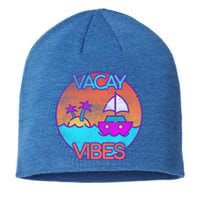 Vintage Vacay Summer Beach Palms Cruise Vacation Vibes Tee Great Gift Sustainable Beanie