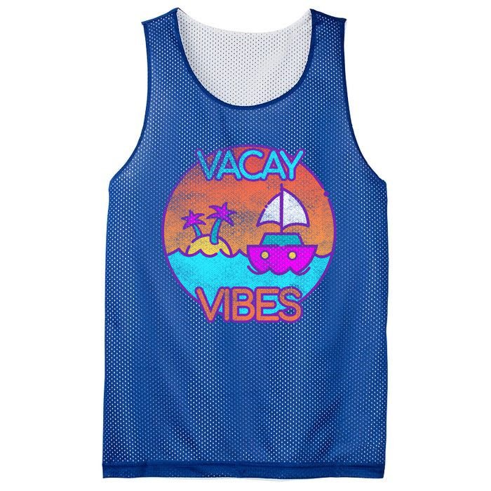 Vintage Vacay Summer Beach Palms Cruise Vacation Vibes Tee Great Gift Mesh Reversible Basketball Jersey Tank