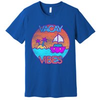 Vintage Vacay Summer Beach Palms Cruise Vacation Vibes Tee Great Gift Premium T-Shirt