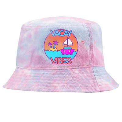 Vintage Vacay Summer Beach Palms Cruise Vacation Vibes Tee Great Gift Tie-Dyed Bucket Hat