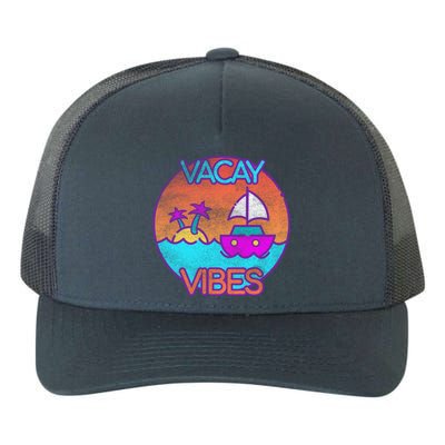 Vintage Vacay Summer Beach Palms Cruise Vacation Vibes Tee Great Gift Yupoong Adult 5-Panel Trucker Hat