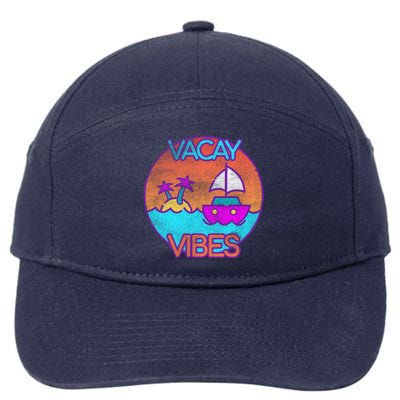 Vintage Vacay Summer Beach Palms Cruise Vacation Vibes Tee Great Gift 7-Panel Snapback Hat